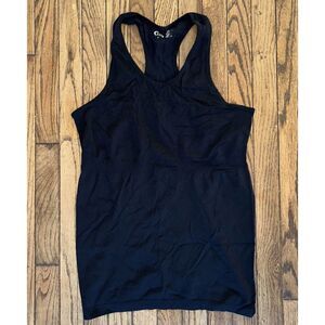 ZYIA Active Copper Charged Seamless Racerback Tank Top Nylon Black Sz Large